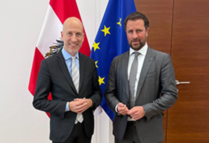 Landeshauptmannstellvertreter Georg Dornauer mit Arbeitsminister Martin Kocher 