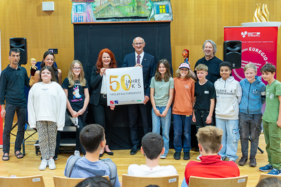 Theateraufführung in einer Schule in Innsbruck.